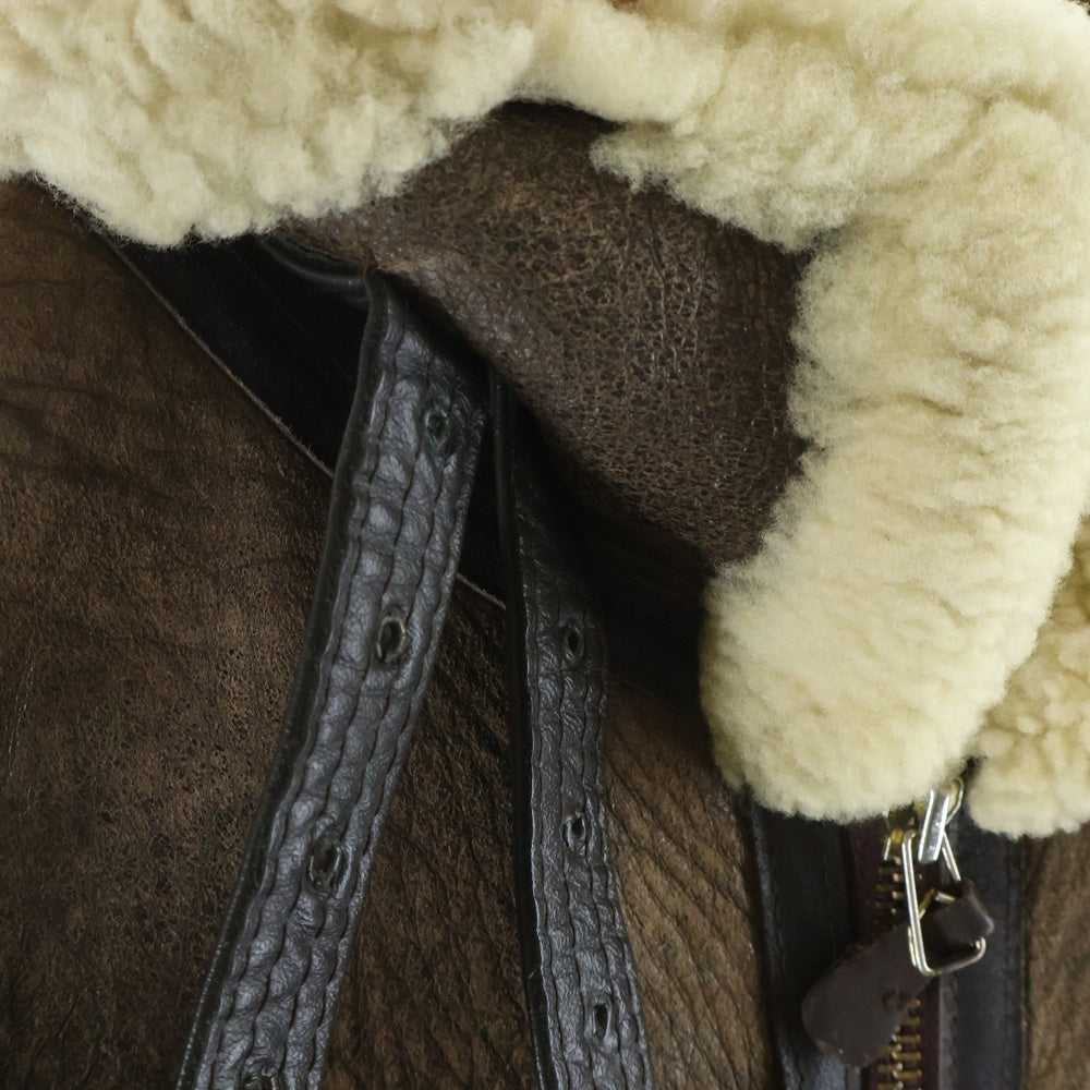 AVIREX(アヴィレックス) YPE B-3 ボアフリース ムートン レザー フライトジャケット ブラウン 33H5595