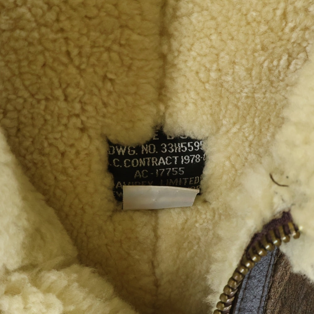 AVIREX(アヴィレックス) YPE B-3 ボアフリース ムートン レザー フライトジャケット ブラウン 33H5595