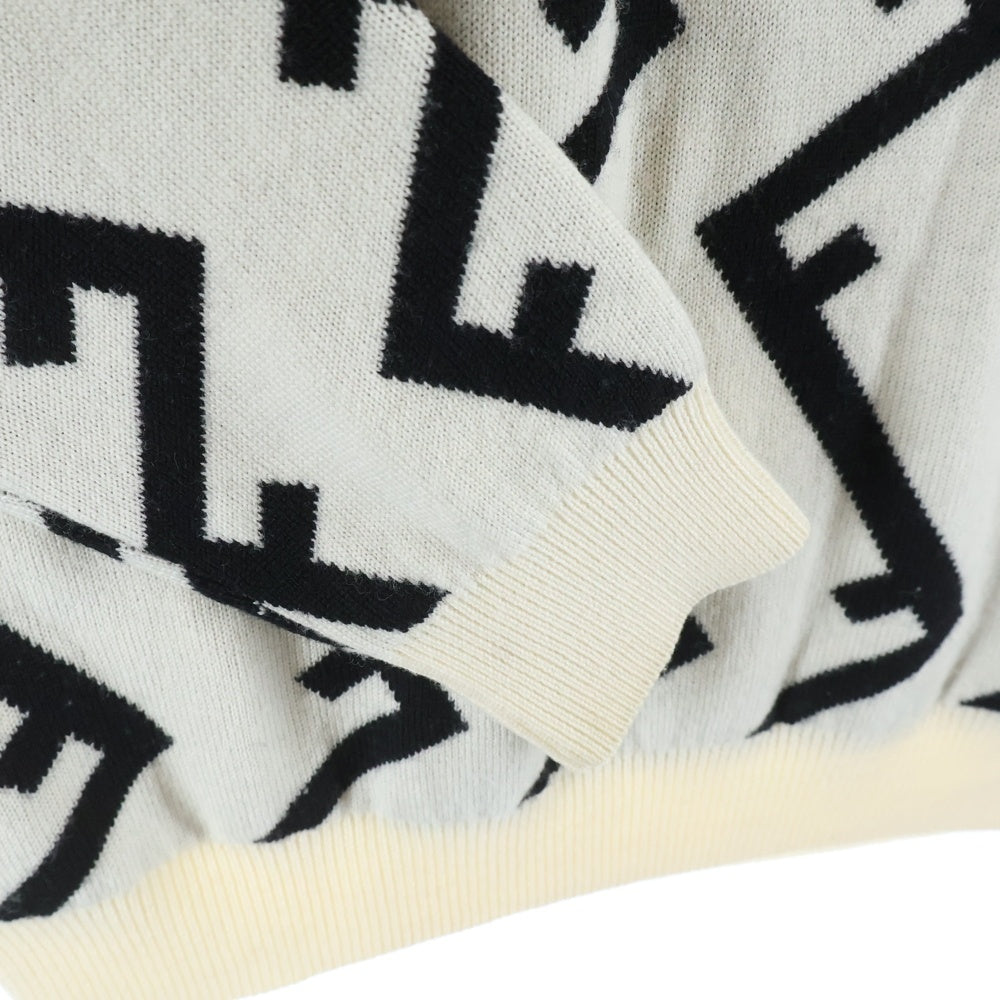 FENDI(フェンディ) FF柄 クルーネックニットセーター ホワイト レディース FZZ489 A93S