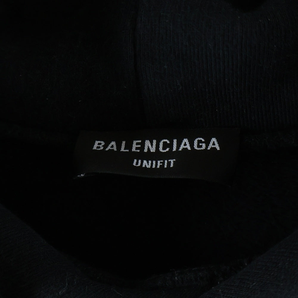 BALENCIAGA(バレンシアガ) 21AW FREE Embroidery No Rib Pullover Hoodie FREE刺繍 プルオーバーパーカー フーディ ブラック 661711 TKVD4