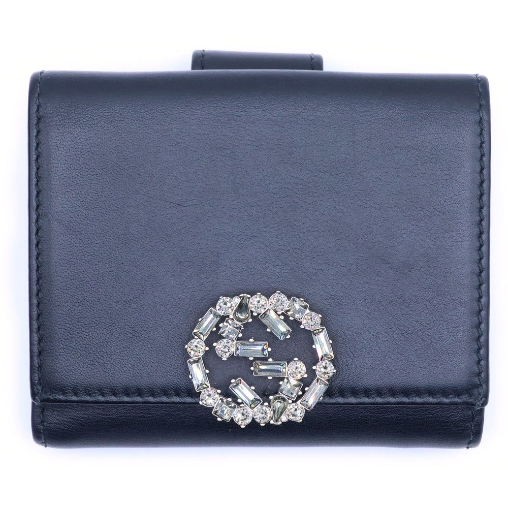 GUCCI(グッチ) スパークリング ミニフレンチフラップウォレット 二つ折り財布 369683 レディース
