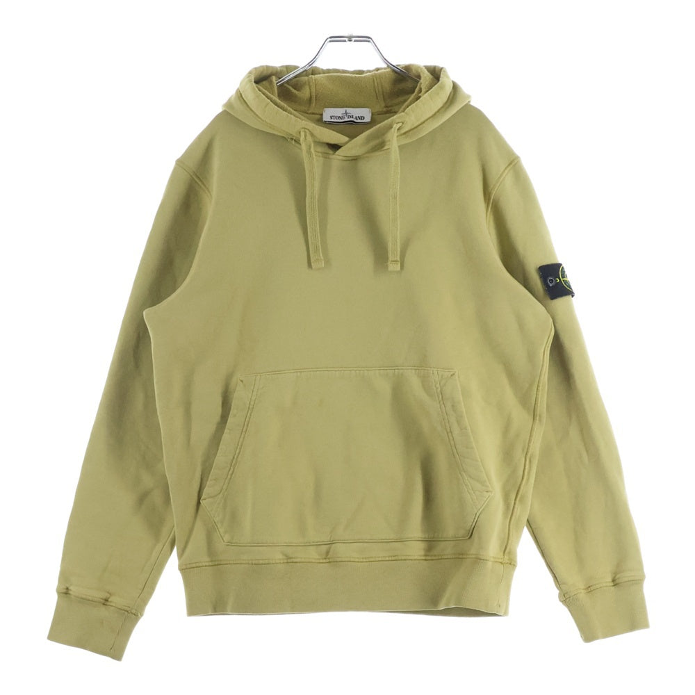 STONE ISLAND(ストーンアイランド) 21AW BRUSHED COTTON FLEECE 751564120 ブラッシュドパッチプルオーバーパーカー 751564120 グリーン