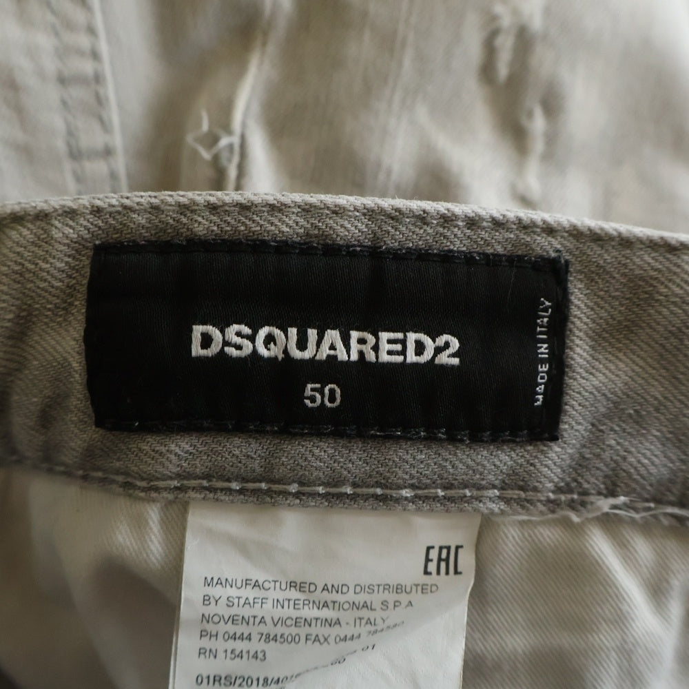 DSQUARED2(ディースクエアード) 18SS SEXY TWIST JEAN S71LB0413 セクシーツイストジーンズ ダメージ加工 デニムパンツ グレー