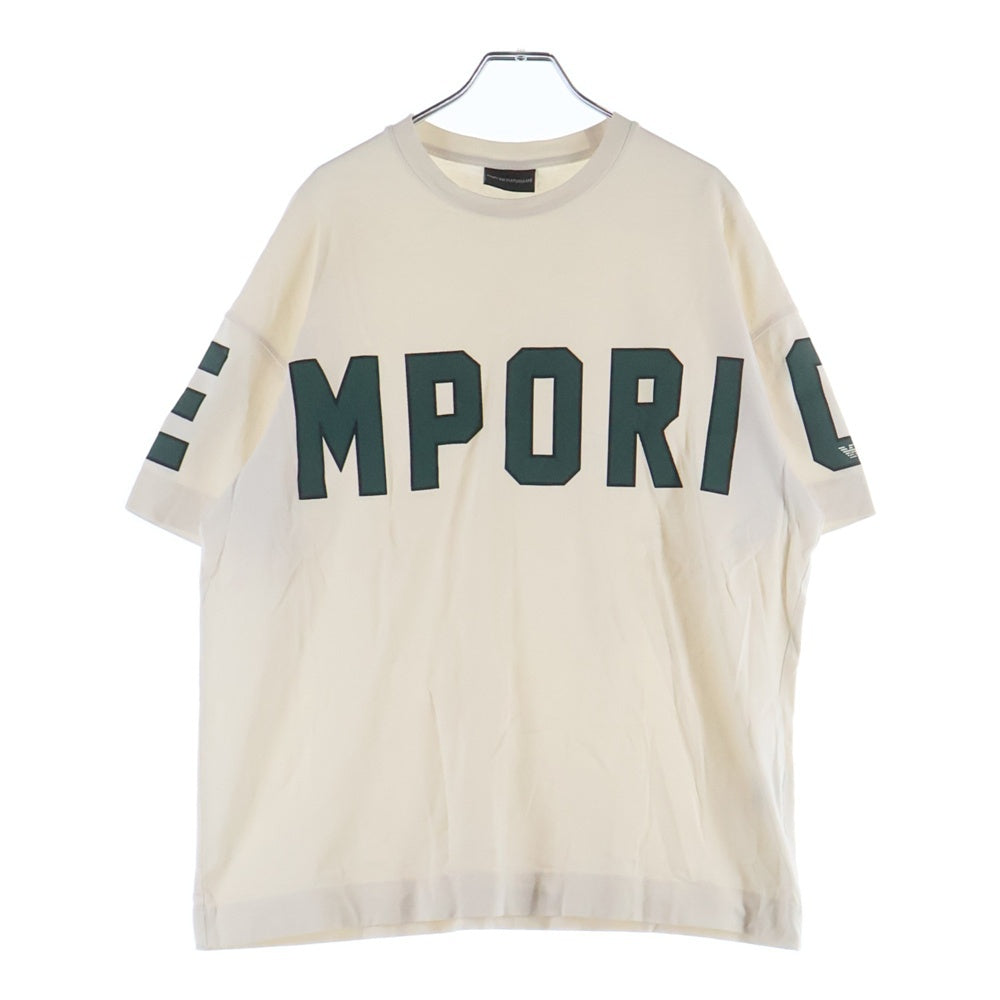EMPORIO ARMANI(エンポリオアルマーニ) フロントロゴプリントクルーネック半袖Tシャツカットソー ホワイト 3L1TFQ