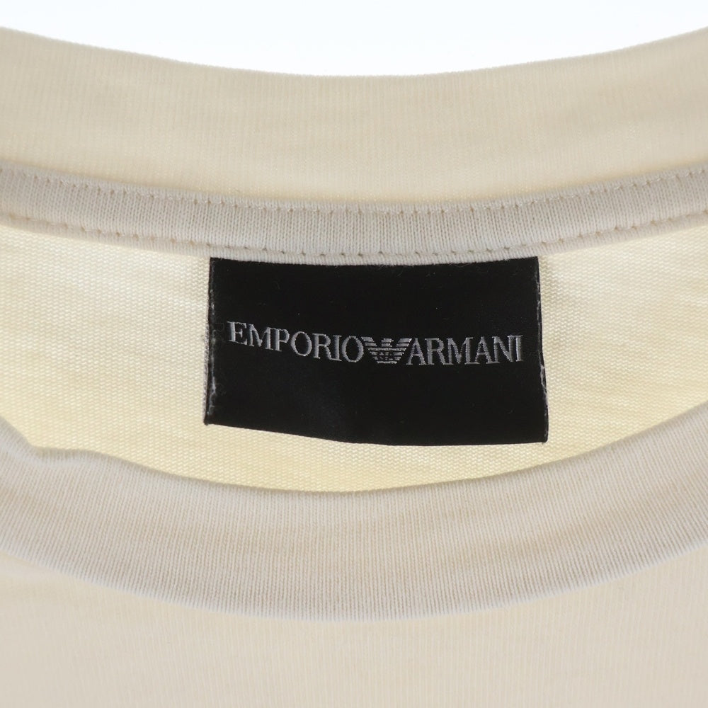 EMPORIO ARMANI(エンポリオアルマーニ) フロントロゴプリントクルーネック半袖Tシャツカットソー ホワイト 3L1TFQ