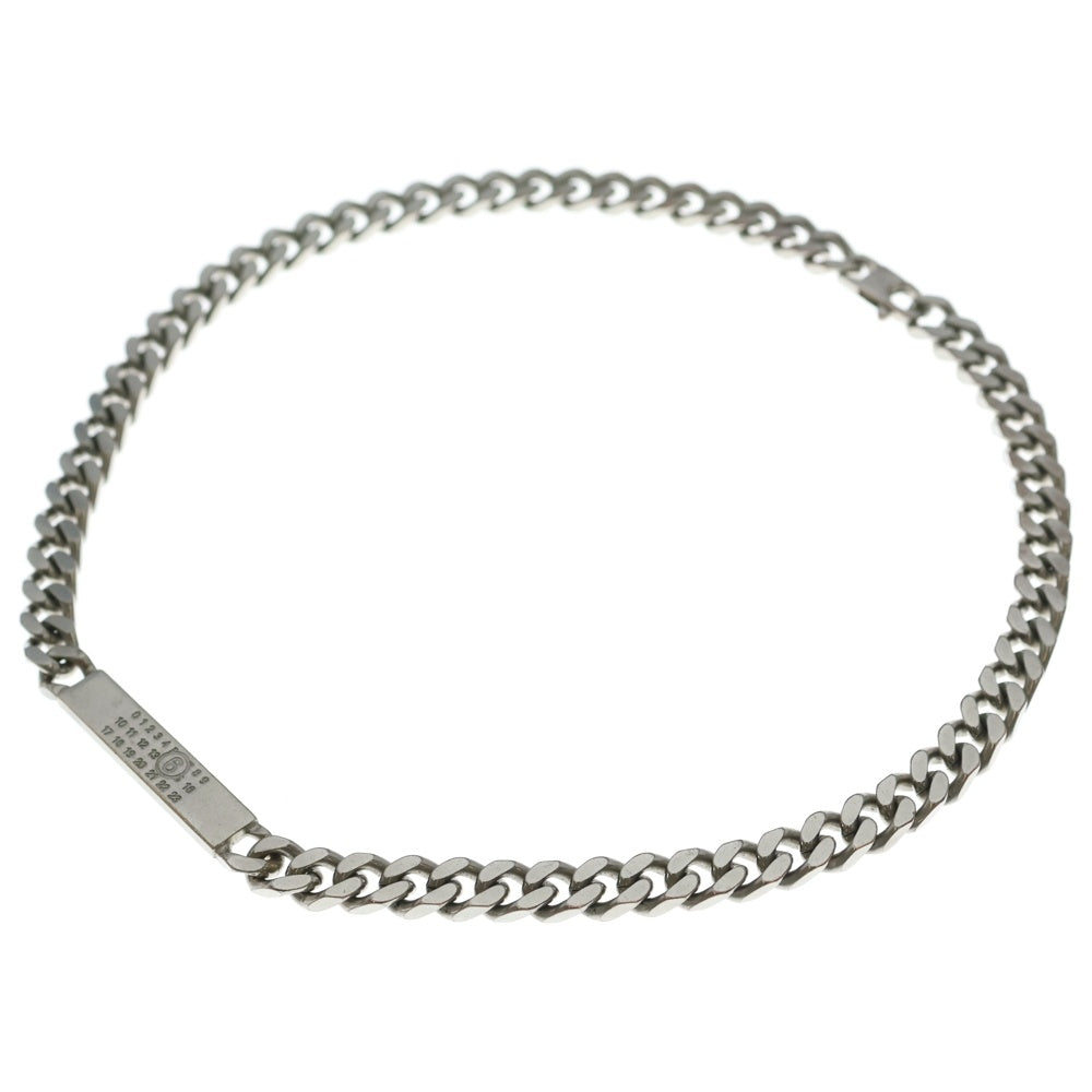 MM6 Maison Margiela(エムエムシックスメゾンマルジェラ) Numeric Logo Plate Necklace ロゴプレート ブラス ナンバー チェーン ネックレス シルバー SM7UU0045 SV0235