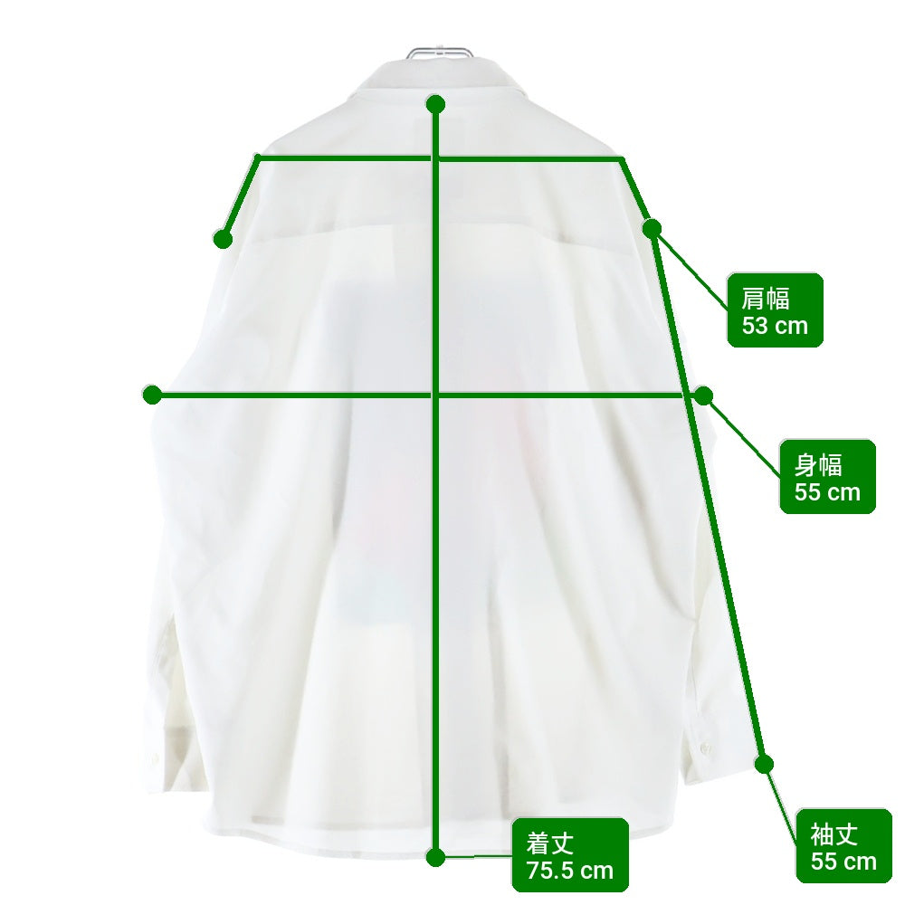 SHAREEF(シャリーフ) 22SS PAINT L/S SHIRTS 22313022 フロントペイントプリント 長袖シャツ ホワイト