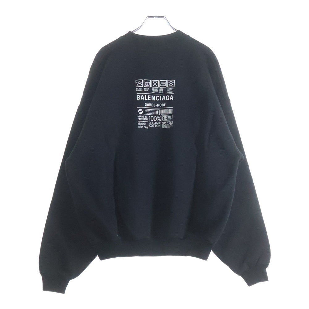 BALENCIAGA(バレンシアガ) 23SS バックプリント クルーネックスウェットトレーナー ブラック 724511 TNVL6