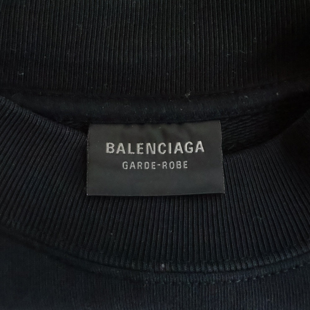 BALENCIAGA(バレンシアガ) 23SS バックプリント クルーネックスウェットトレーナー ブラック 724511 TNVL6
