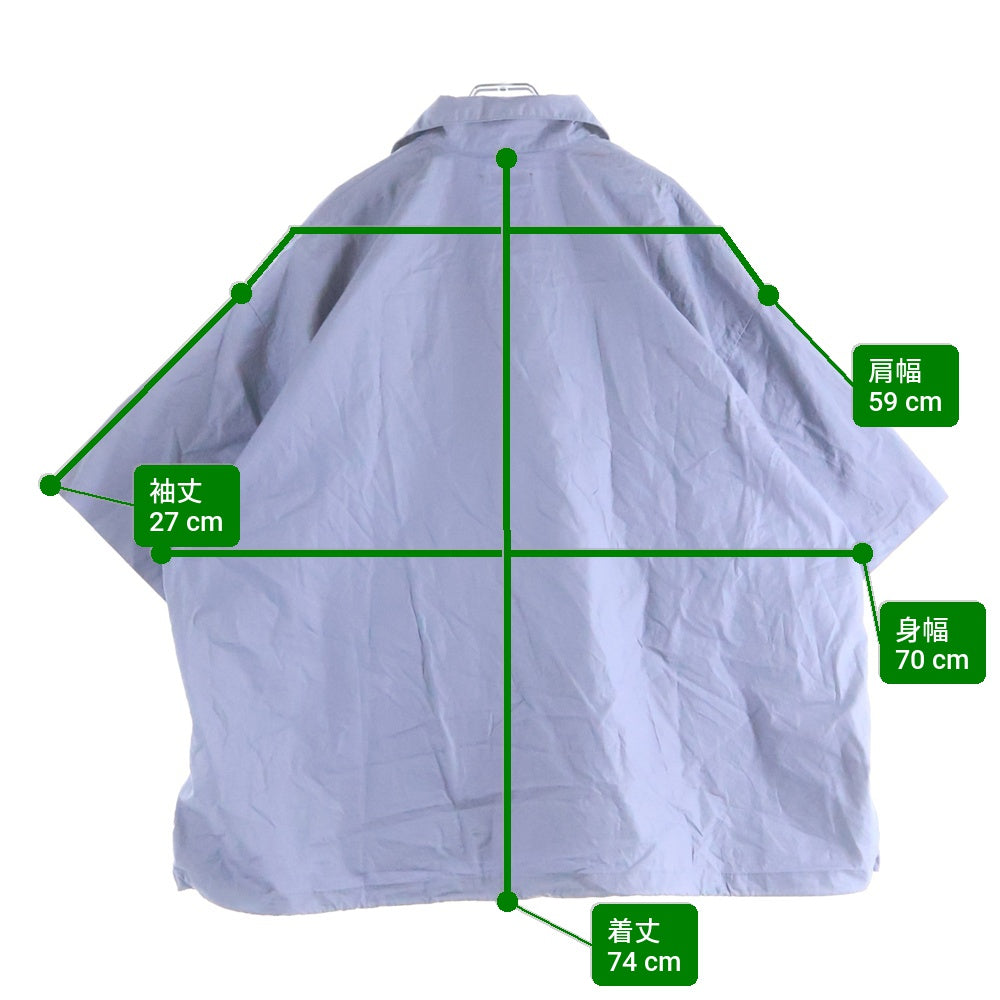 is-ness(イズネス) BALLOON WIDE SHIRT バルーンワイド 半袖シャツ ブルー 1022SSSHT03