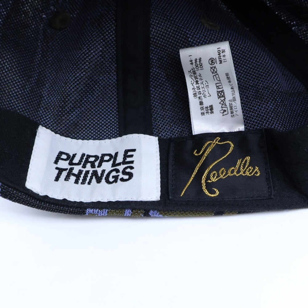 Needles(ニードルス) x PURPLE THINGS Baseball Cap Poly Jq MR401 パープルシングス ベースボール キャップ ポリ Jq 帽子 パープル/カーキ レディース