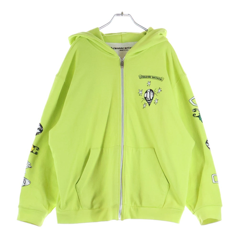 CHROME HEARTS(クロムハーツ) 22AW×MATTY BOY PPO CHAIN GAME HOODIE マッティボーイ チェーンゲームリンク裏地サーマルジップアップパーカー ライムグリーン