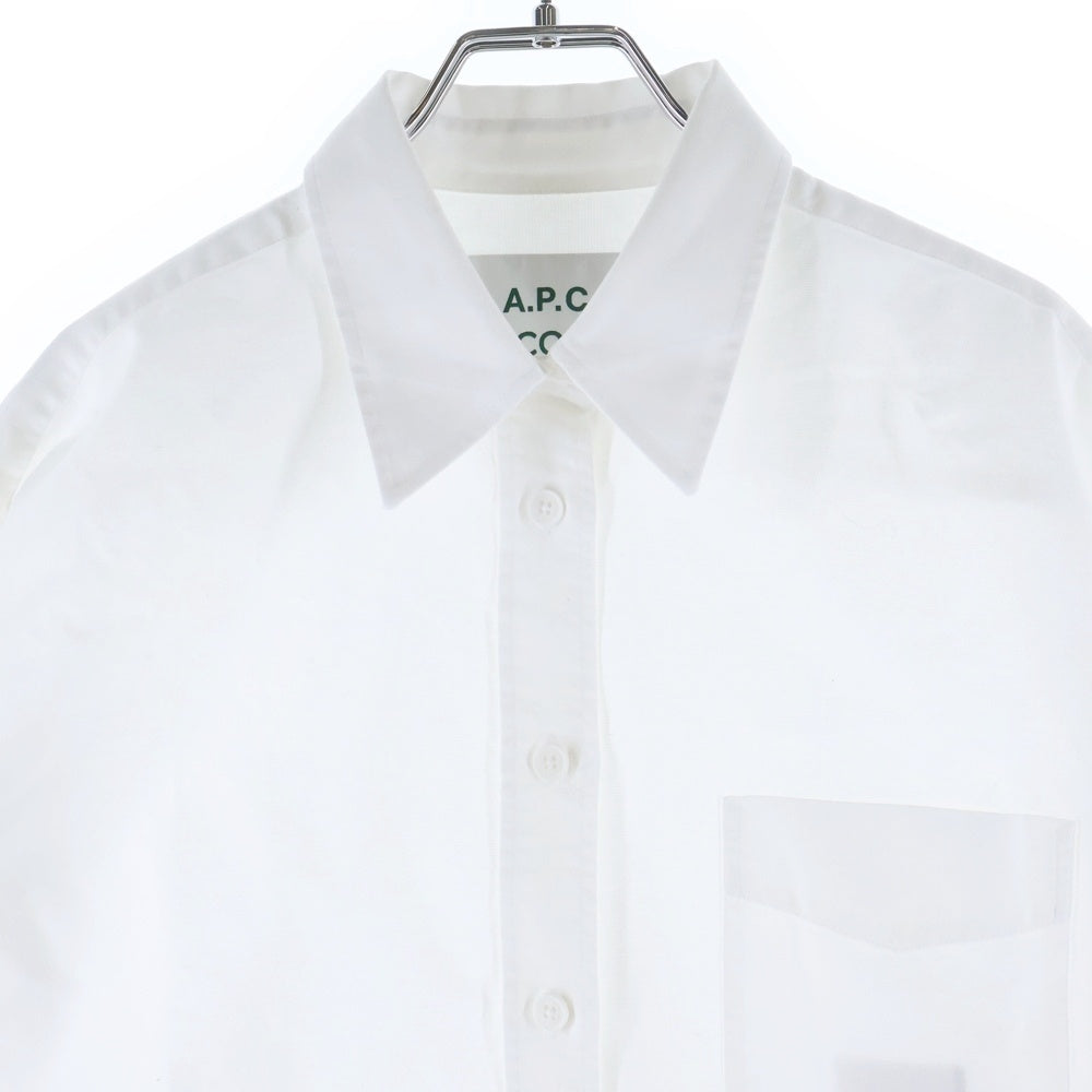 LACOSTE(ラコステ) ×A.P.C. Cotton Shirt CF6699 アーペーセー フロントワンポイントロゴ刺繍 コットン長袖シャツ ホワイト