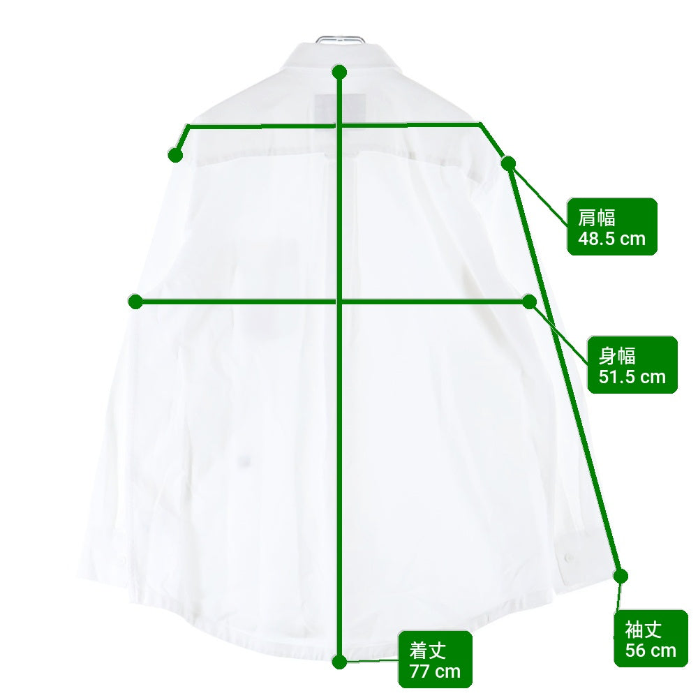 LACOSTE(ラコステ) ×A.P.C. Cotton Shirt CF6699 アーペーセー フロントワンポイントロゴ刺繍 コットン長袖シャツ ホワイト