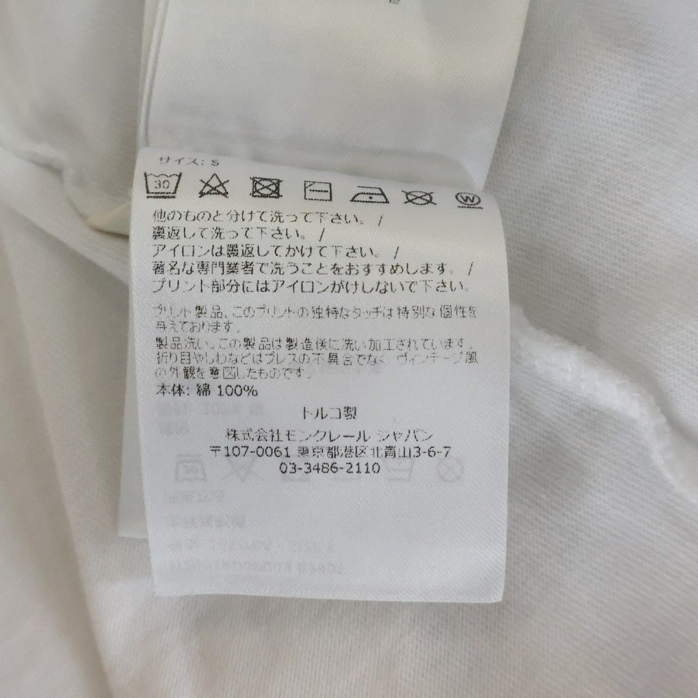 MONCLER(モンクレール) LS TSHIRT H20918D00003 8390T フロントラバーロゴプリント クルーネック長袖Tシャツカットソー ロンT ホワイト