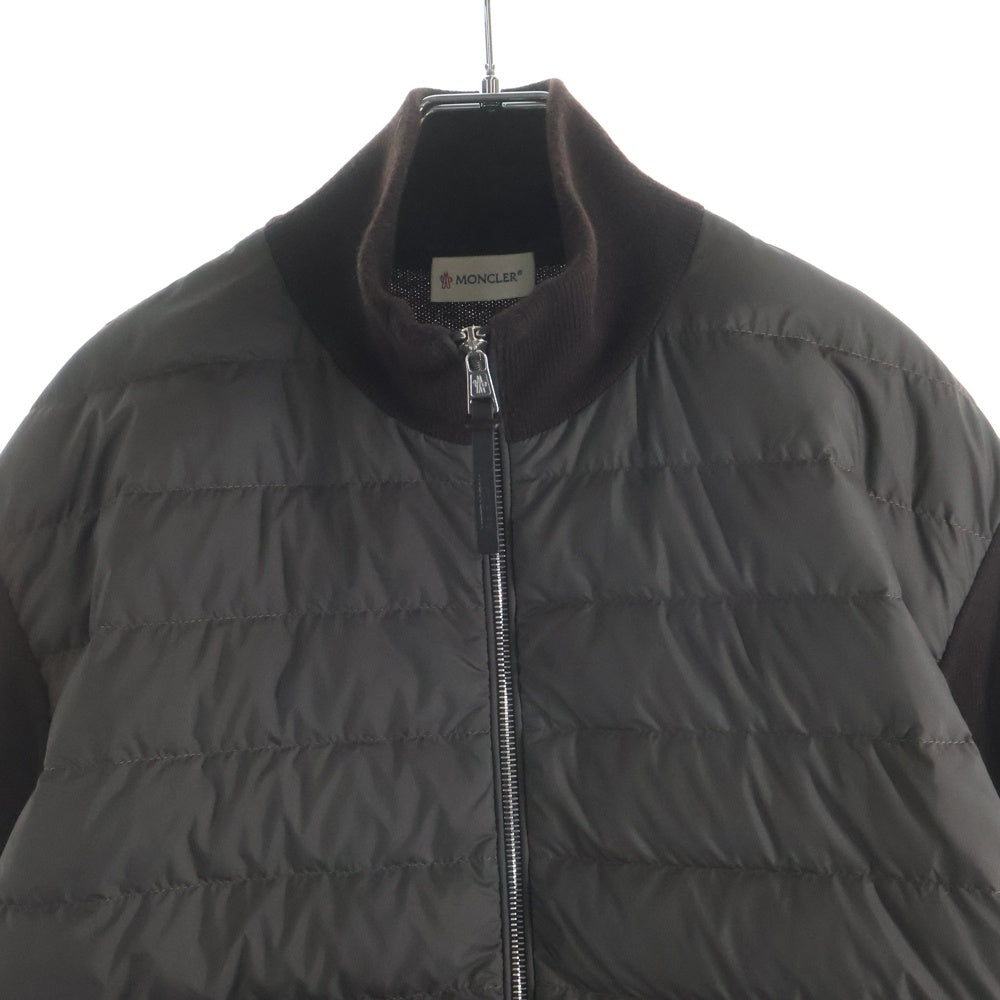 MONCLER(モンクレール) 25AW CARDIGAN TRICOT ダウン切替 ニットセーター カーディガン ブラウン K20919B00033 M4281