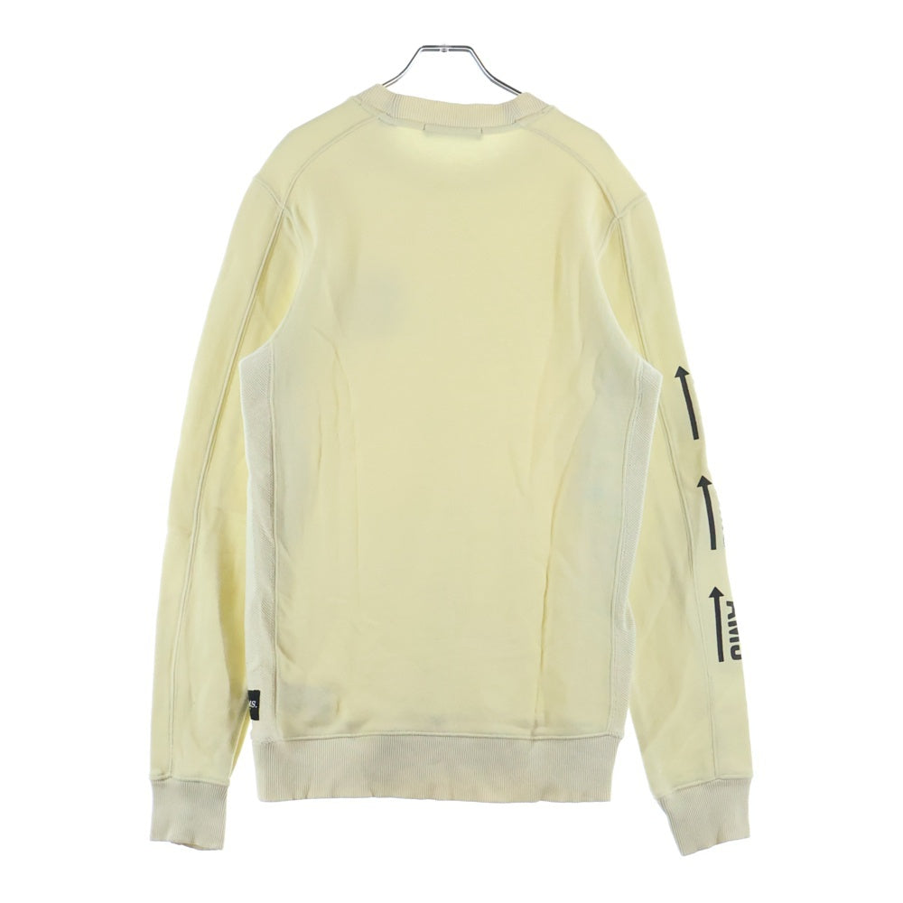 SCOTCH&SODA(スコッチ アンド ソーダ) 19AW No.22 PRINT SWEATSHIRT 152230-19-FWMM-D40 フロントロゴプリント クルーネック長袖スウェットトレーナー ベージュ