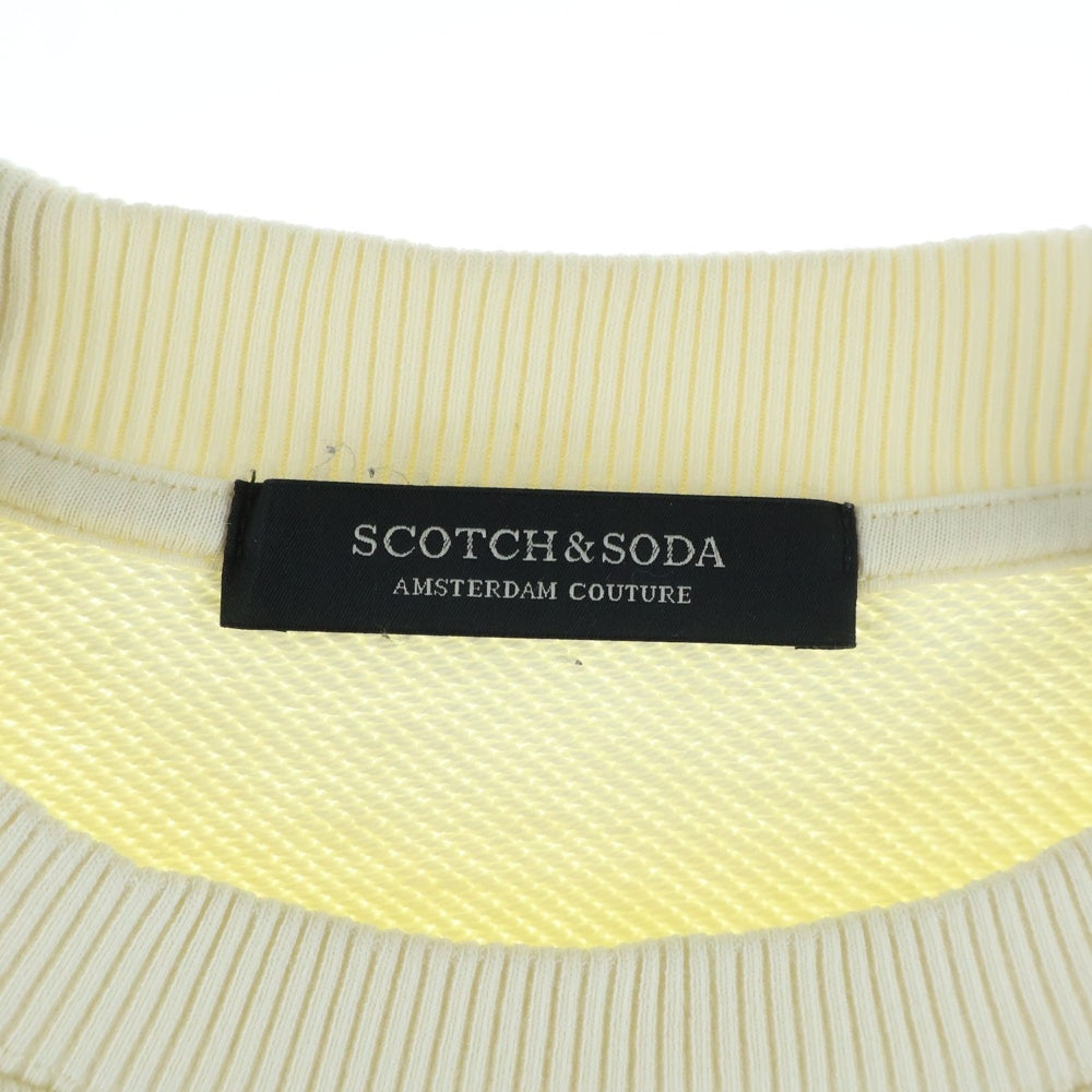 SCOTCH&SODA(スコッチ アンド ソーダ) 19AW No.22 PRINT SWEATSHIRT 152230-19-FWMM-D40 フロントロゴプリント クルーネック長袖スウェットトレーナー ベージュ