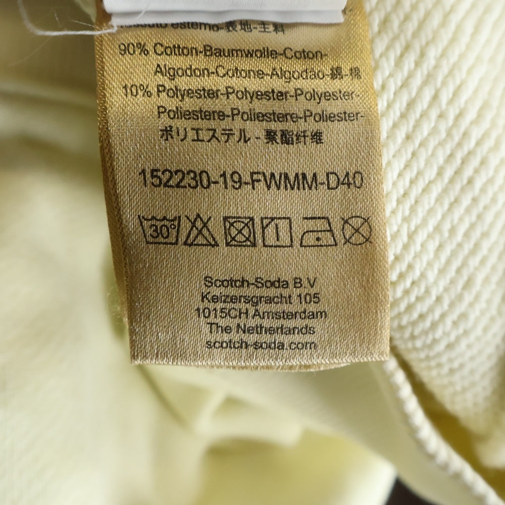 SCOTCH&SODA(スコッチ アンド ソーダ) 19AW No.22 PRINT SWEATSHIRT 152230-19-FWMM-D40 フロントロゴプリント クルーネック長袖スウェットトレーナー ベージュ
