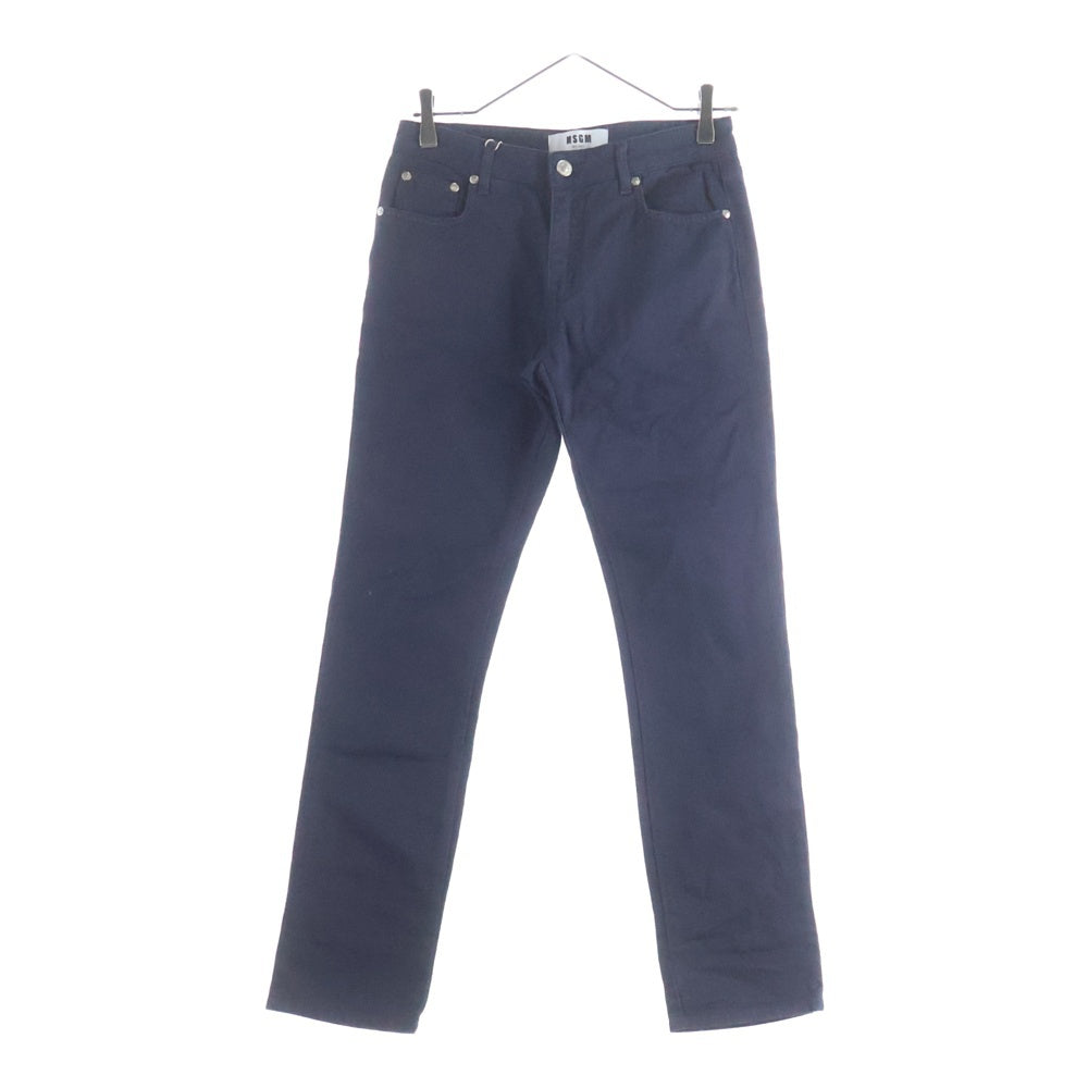 MSGM(エムエスジーエム) STRAIGHT DENIM PANTS 2541MDP49L ロゴ刺繍ストレートデニムパンツ ネイビー レディース