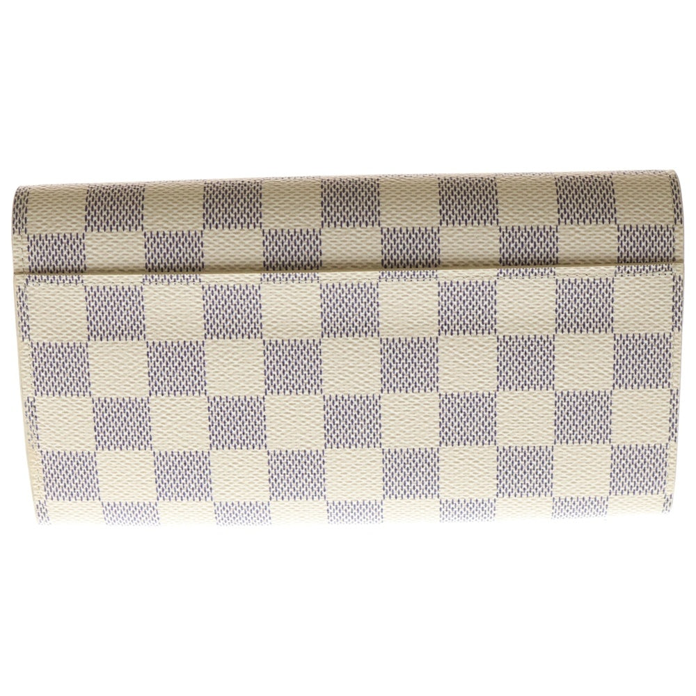 LOUIS VUITTON(ルイヴィトン) ダミエアズール ポルトフォイユ サラ ダミエアズールキャンバス ウォレット 長財布 ホワイト N63208 ※イニシャル入り
