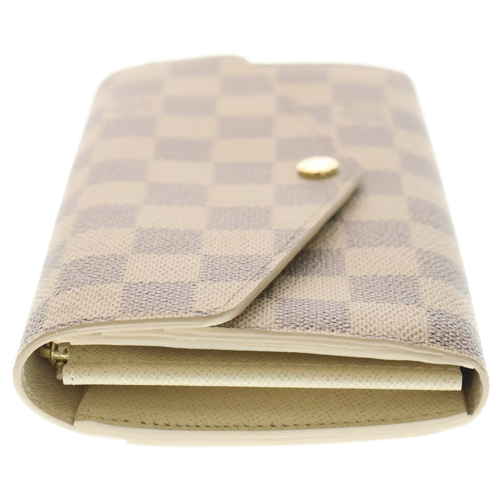 LOUIS VUITTON(ルイヴィトン) ダミエアズール ポルトフォイユ サラ ダミエアズールキャンバス ウォレット 長財布 ホワイト N63208 ※イニシャル入り