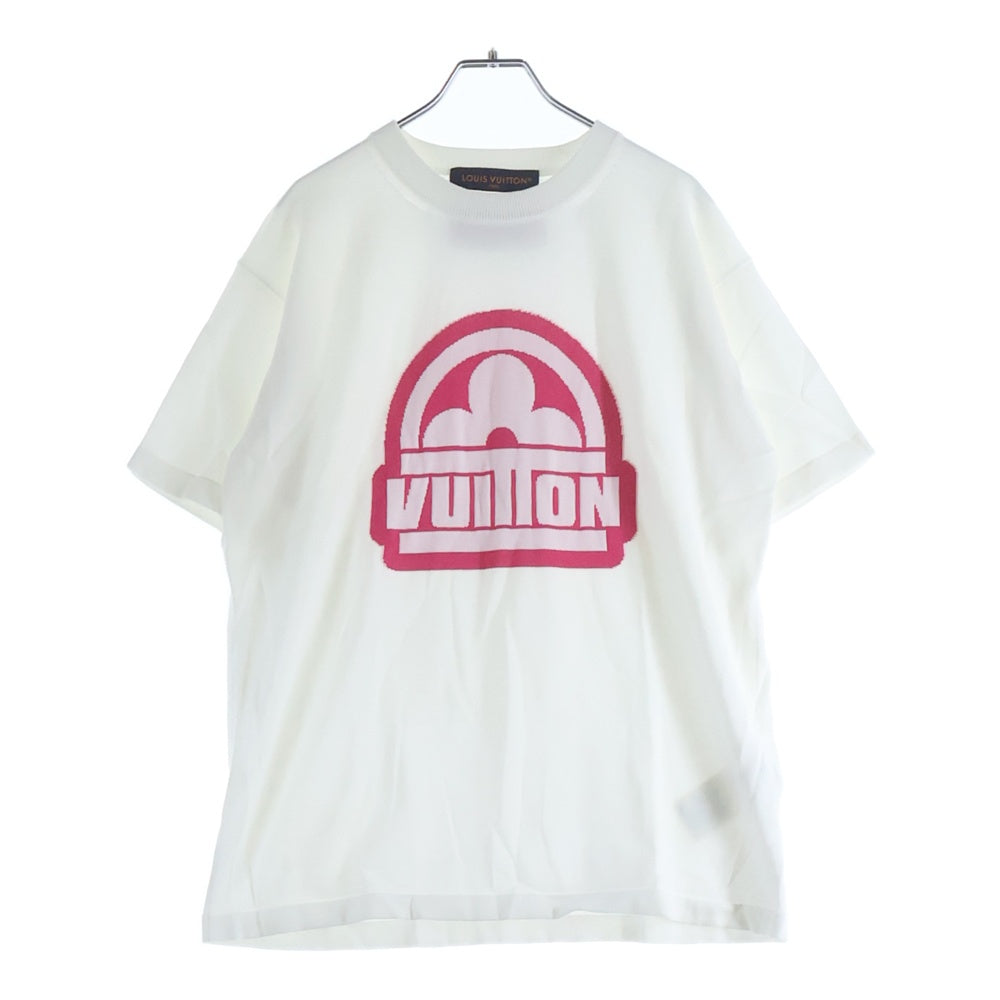 LOUIS VUITTON(ルイヴィトン) 23AW Logo Printed Tee フロントロゴデザイン クルーネック半袖Tシャツカットソー コットン ニット ホワイト RM232M HA0 HPN30W