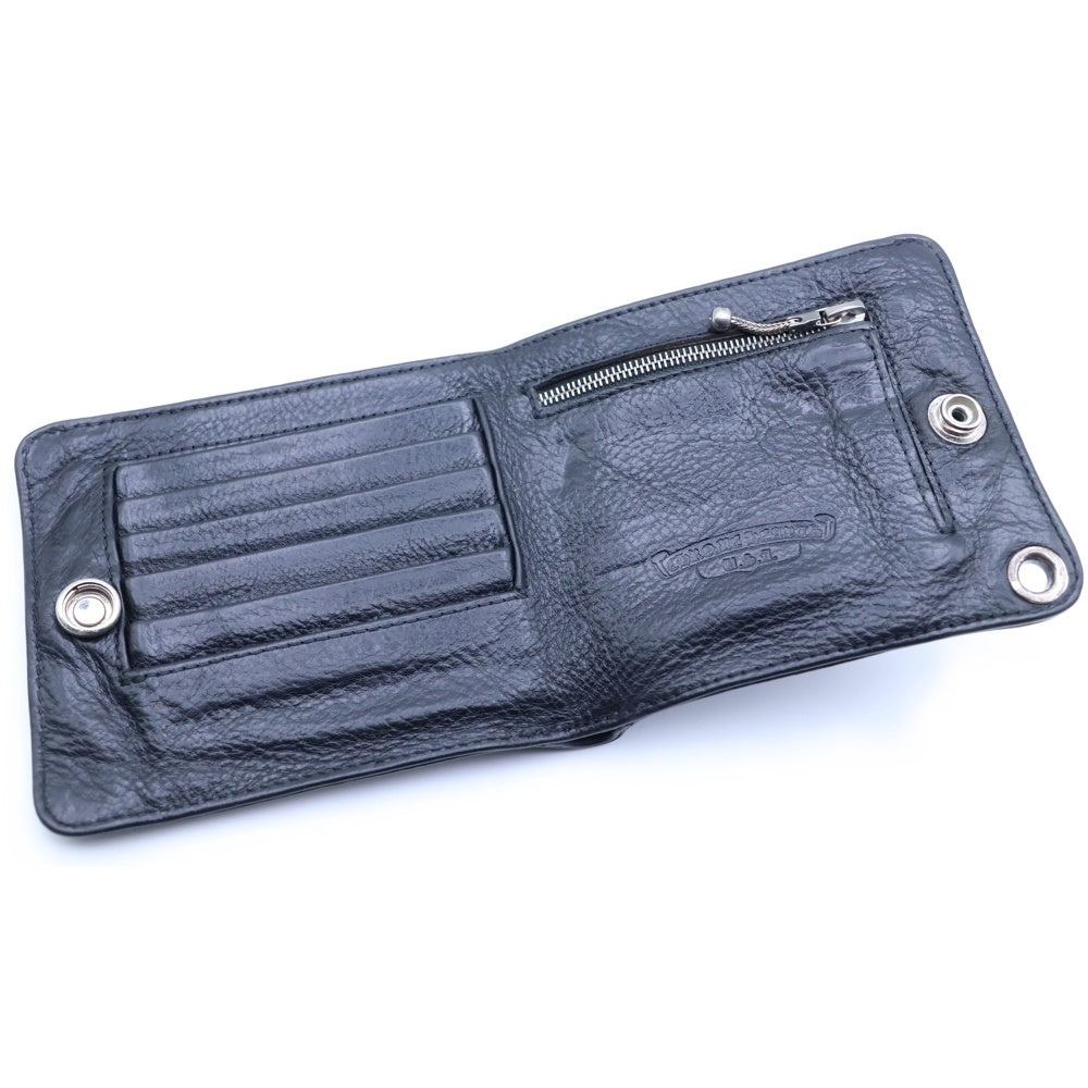 CHROME HEARTS(クロムハーツ) 1SNAP 1スナップ クロス ボールボタン レザーウォレット 財布 ブラック BCA361