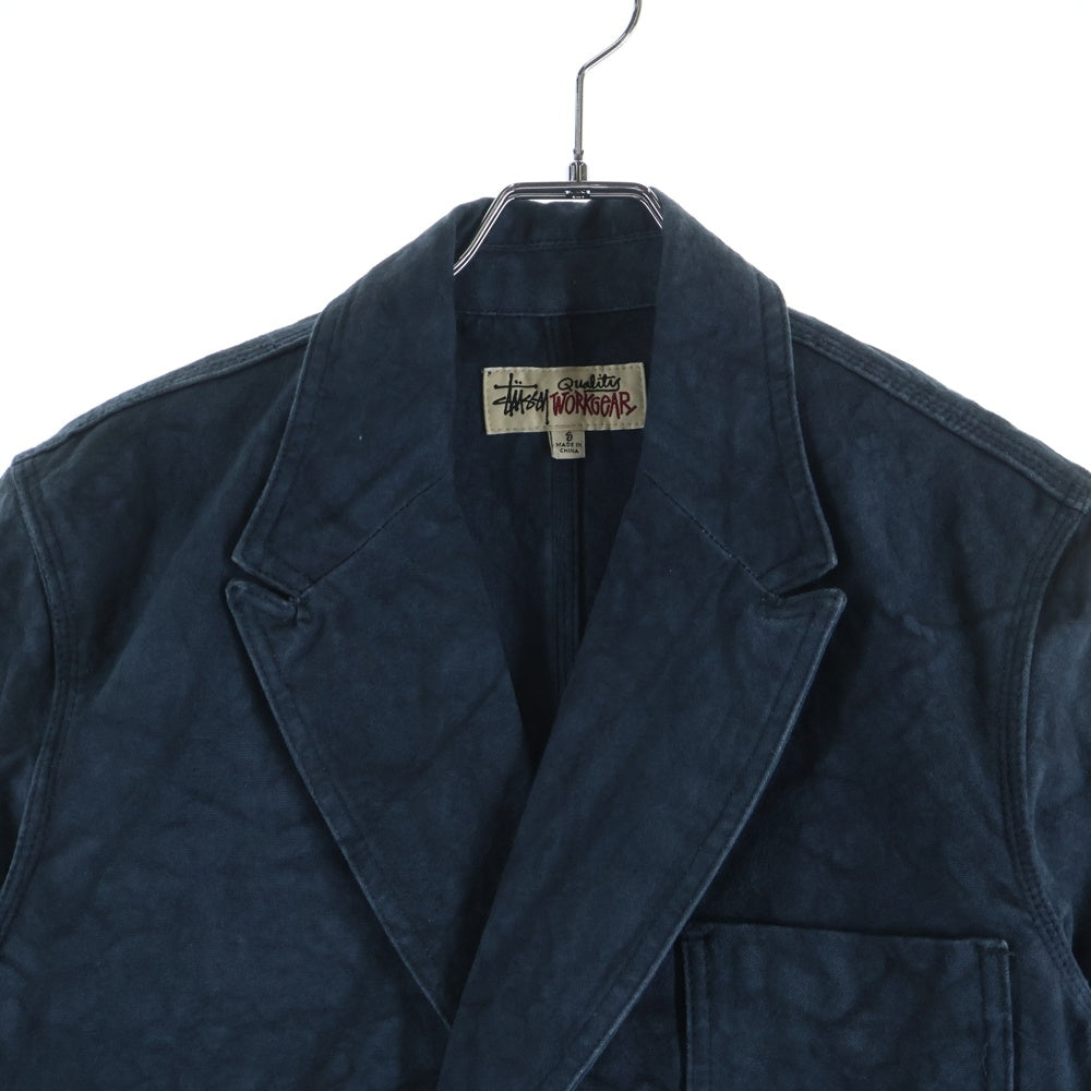 STUSSY(ステューシー) × WRANGLER CANVAS DOUBLE BREASTED JACKET 115613 ラングラー キャンバス ダブルテーラードジャケット ブルー