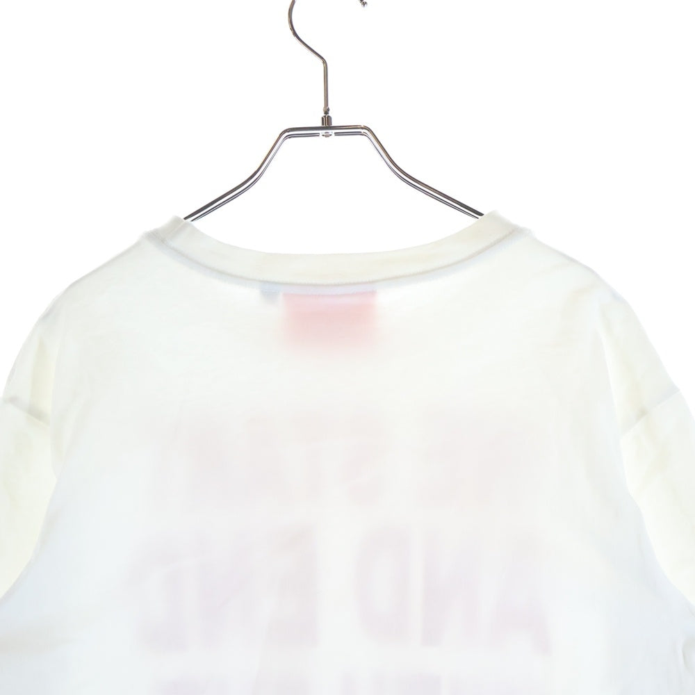 La FAM(ラファム) WE START AND END MITH THE FAM PRINT T-SHIRT フロントロゴプリント クルーネック半袖Tシャツカットソー ホワイト