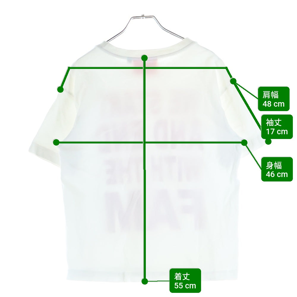 La FAM(ラファム) WE START AND END MITH THE FAM PRINT T-SHIRT フロントロゴプリント クルーネック半袖Tシャツカットソー ホワイト