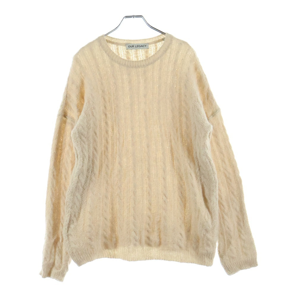 OUR LEGACY アワーレガシー 22AW POPOVER ROUNDNECK Camel Cable Fuzzy Alpaca M4223PCF ポップオーバーラウンドネックケーブルクルーネックニットセーター アイボリー OUR LEGACY(アワーレガシー) 22AW POPOVER ROUNDNECK Camel Cable