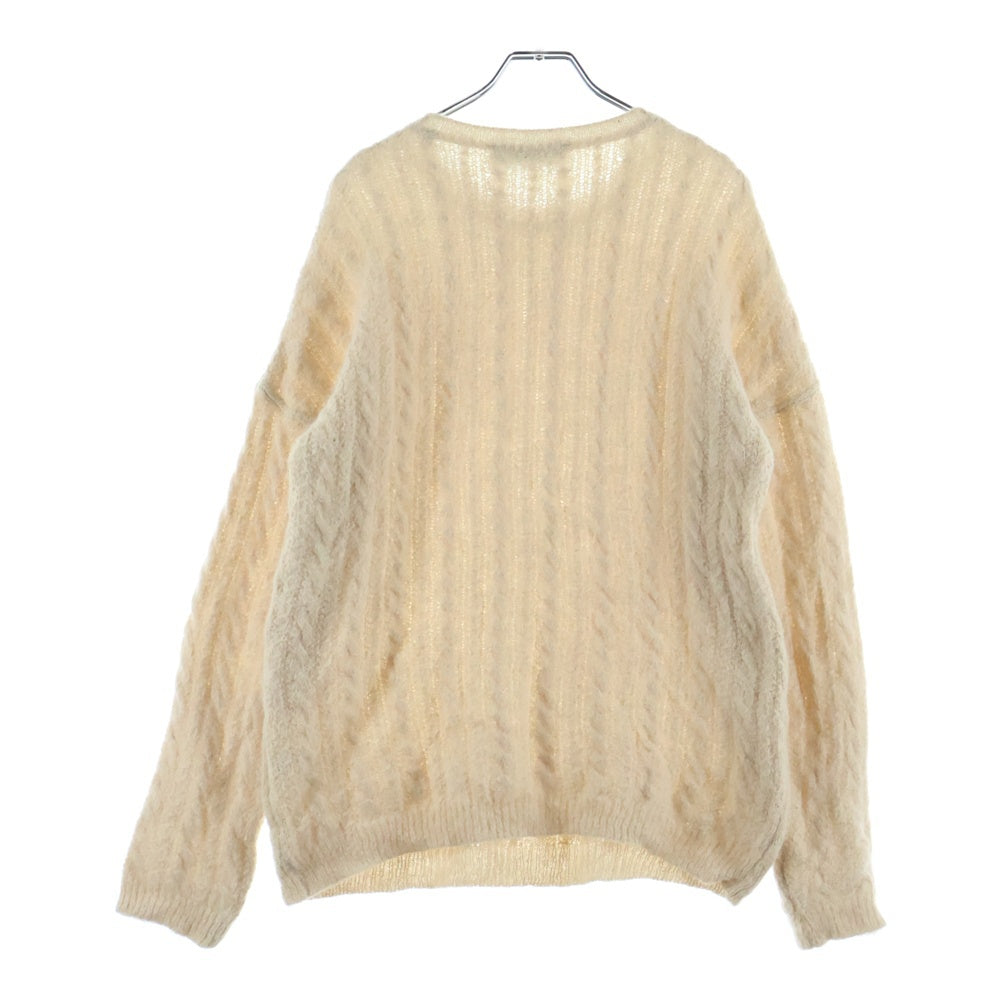 OUR LEGACY(アワーレガシー) 22AW POPOVER ROUNDNECK Camel Cable Fuzzy Alpaca M4223PCF ポップオーバーラウンドネックケーブルクルーネックニットセーター アイボリー