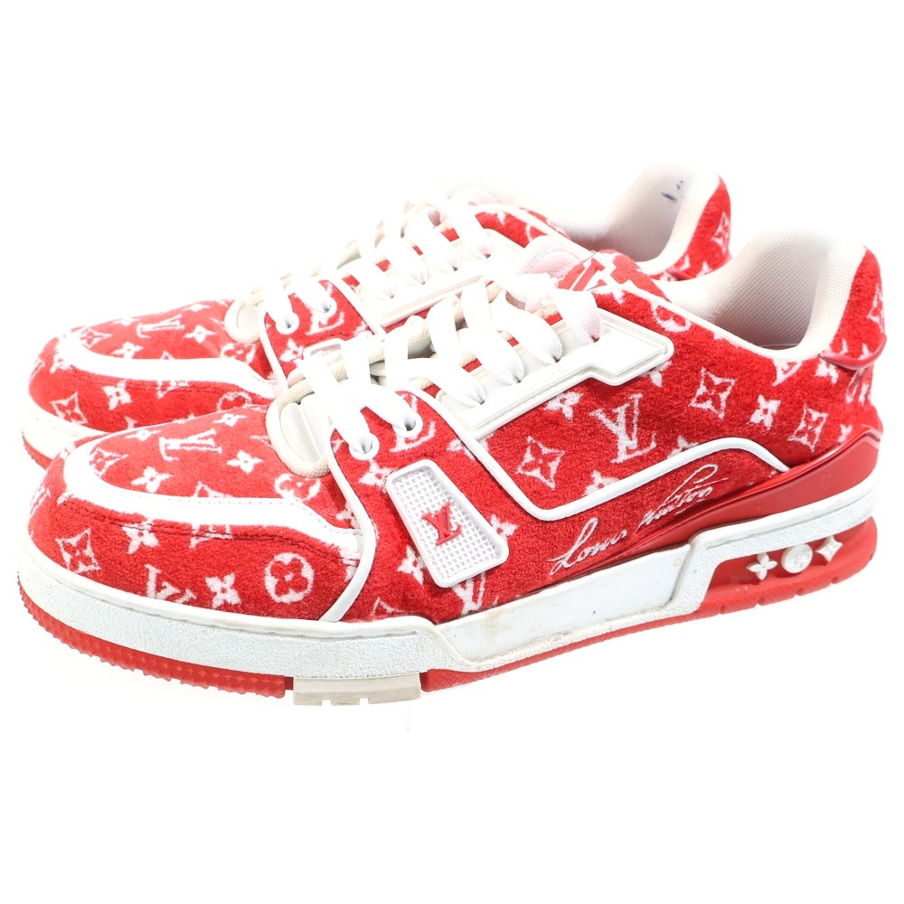 LOUIS VUITTON(ルイヴィトン) 23SS LVトレイナーライン ベロア モノグラム ローカットスニーカー レッド LD0233