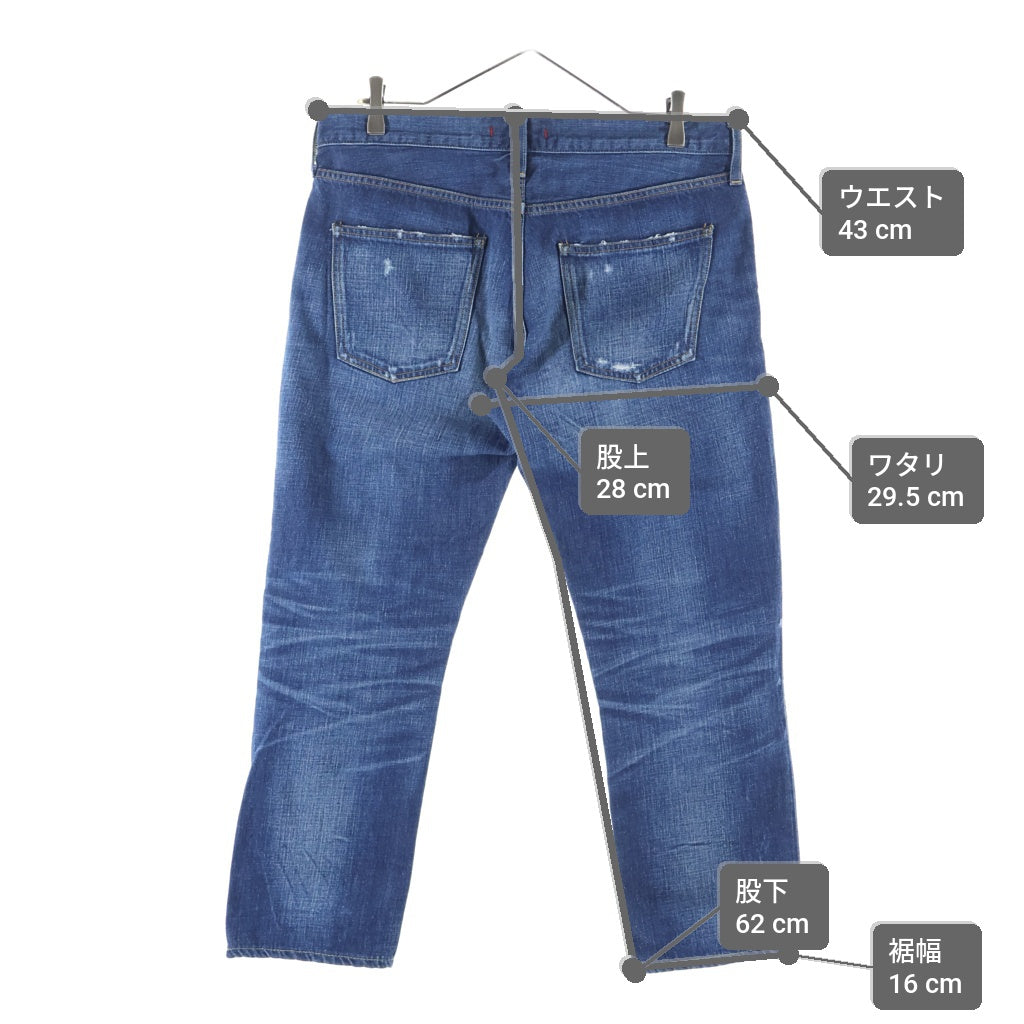 RED CARD(レッドカード) USED加工 ストレートデニムパンツ 型番 13503ジーンズ インディゴ レディース 13503