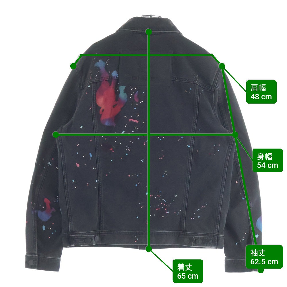 DIESEL(ディーゼル) PAINT DENIM JACKET A01958 ペイントデザイン デニムジャケット Gジャン ブラック