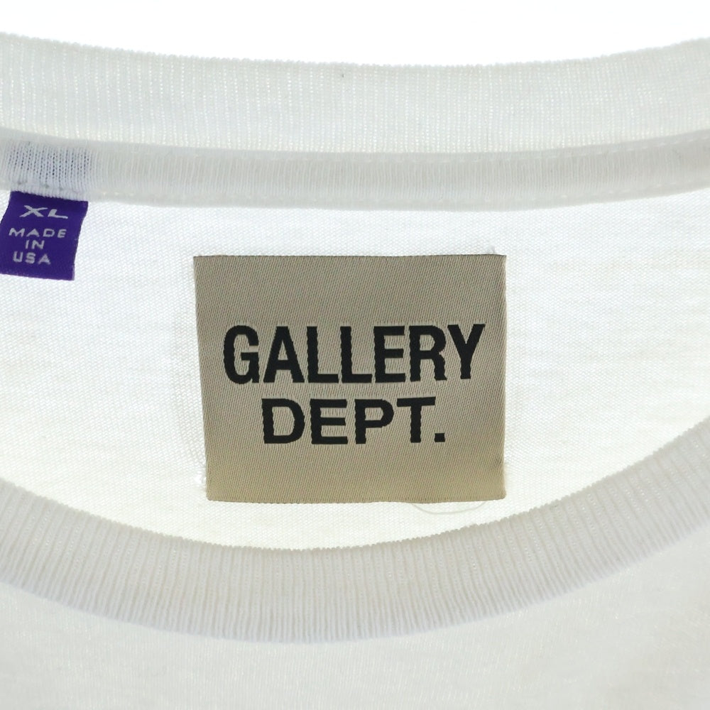 GALLERY DEPT.(ギャラリーデプト) L.A.RIOT TEE フロントロゴプリントクルーネック半袖Tシャツカットソー ホワイト