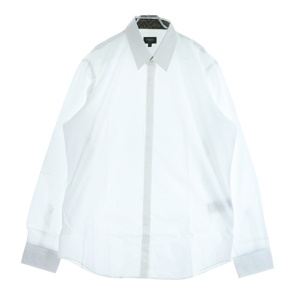 FENDI(フェンディ) ズッカ柄 FFロゴ コットン長袖シャツ ホワイト FS0703