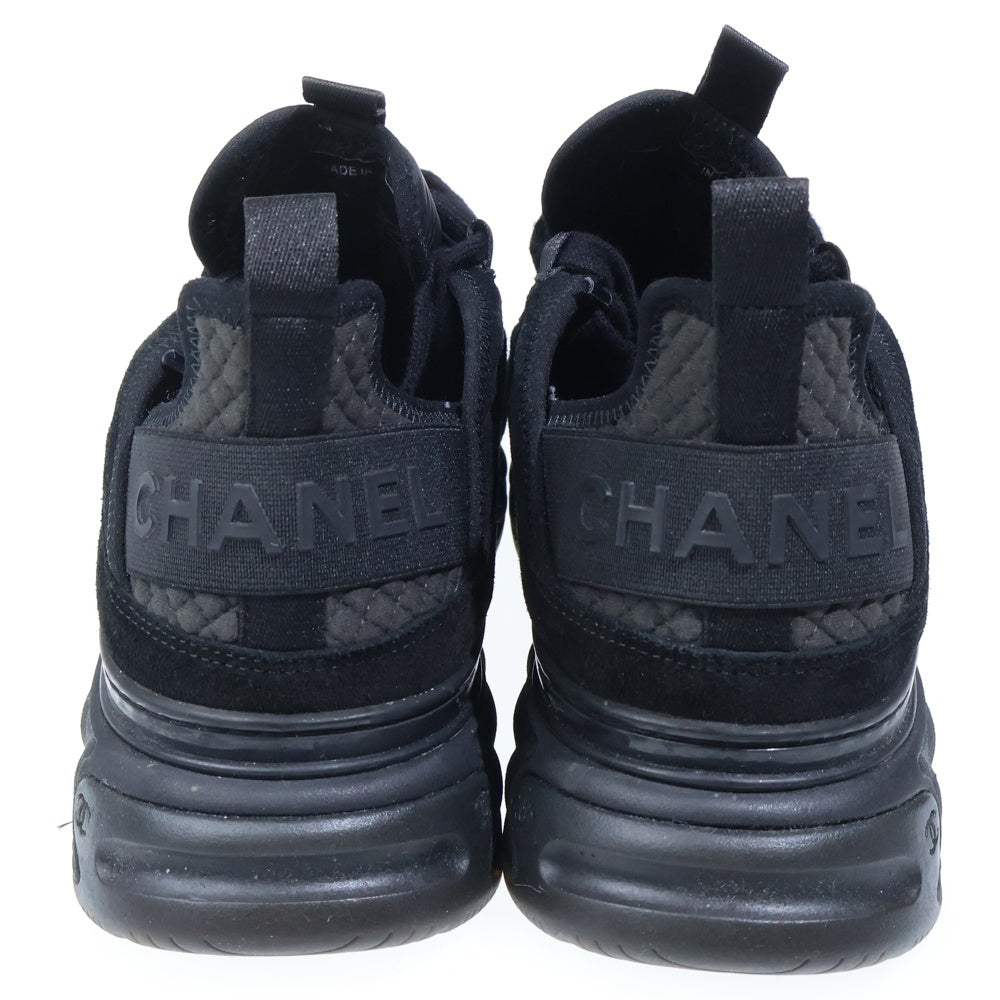 CHANEL(シャネル) ココマーク キルティングファブリック スエード ローカットスニーカー ブラック G38503