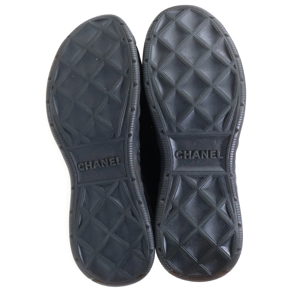 CHANEL(シャネル) ココマーク キルティングファブリック スエード ローカットスニーカー ブラック G38503
