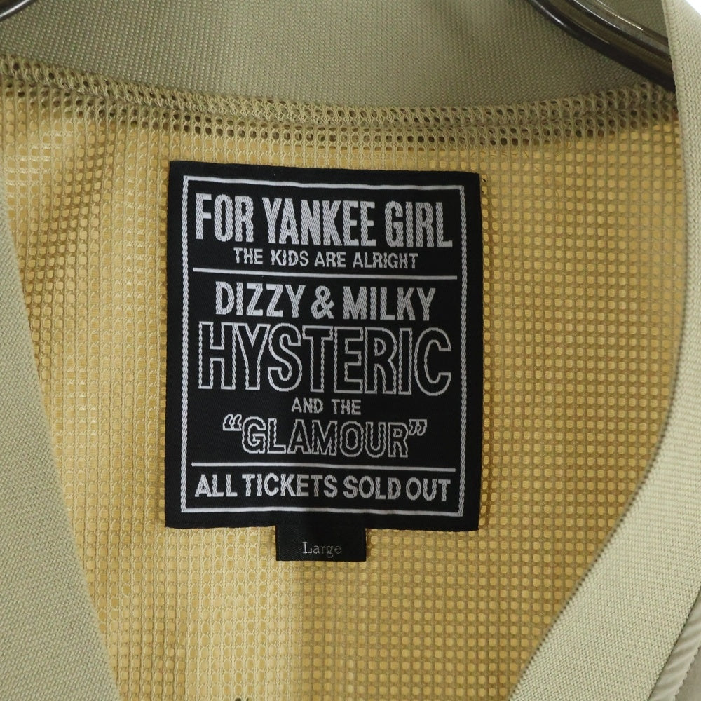 HYSTERIC GLAMOUR(ヒステリックグラマー) DEVIL WOMAN デビル ウーマン ナイロン ボタン カーディガン ブルゾン ベージュ 02241AB05