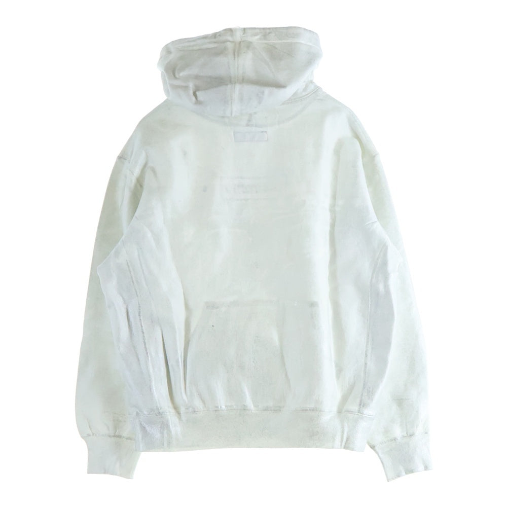 SUPREME(シュプリーム) 24SS ×MM6 Maison Margiela Foil Box Logo Hooded Sweatshirt エムエムシックスメゾンマルジェラ ボックスロゴ スウェット プルオーバーパーカー ホワイト