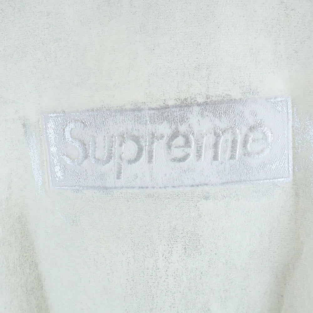 SUPREME(シュプリーム) 24SS ×MM6 Maison Margiela Foil Box Logo Hooded Sweatshirt エムエムシックスメゾンマルジェラ ボックスロゴ スウェット プルオーバーパーカー ホワイト