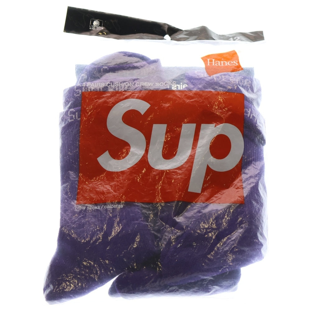 SUPREME(シュプリーム) ×Hanes 4Pairs cushion crew socks クッション クルーソックス 99HAA26 パープル