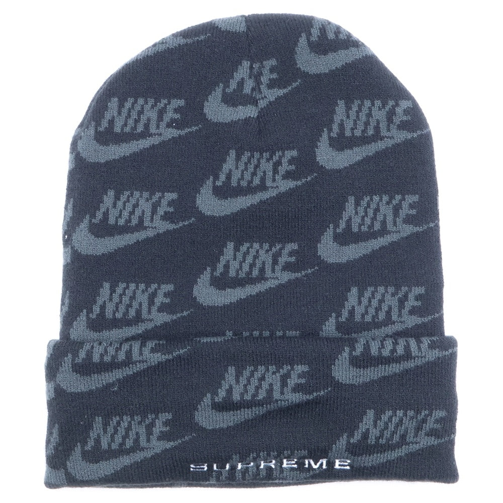 SUPREME(シュプリーム) 21SS ×NIKE Jacquard Logos Beanie DC4110-010 ナイキ ジャガードロゴビーニー ニット帽 ニットキャップ ブラック
