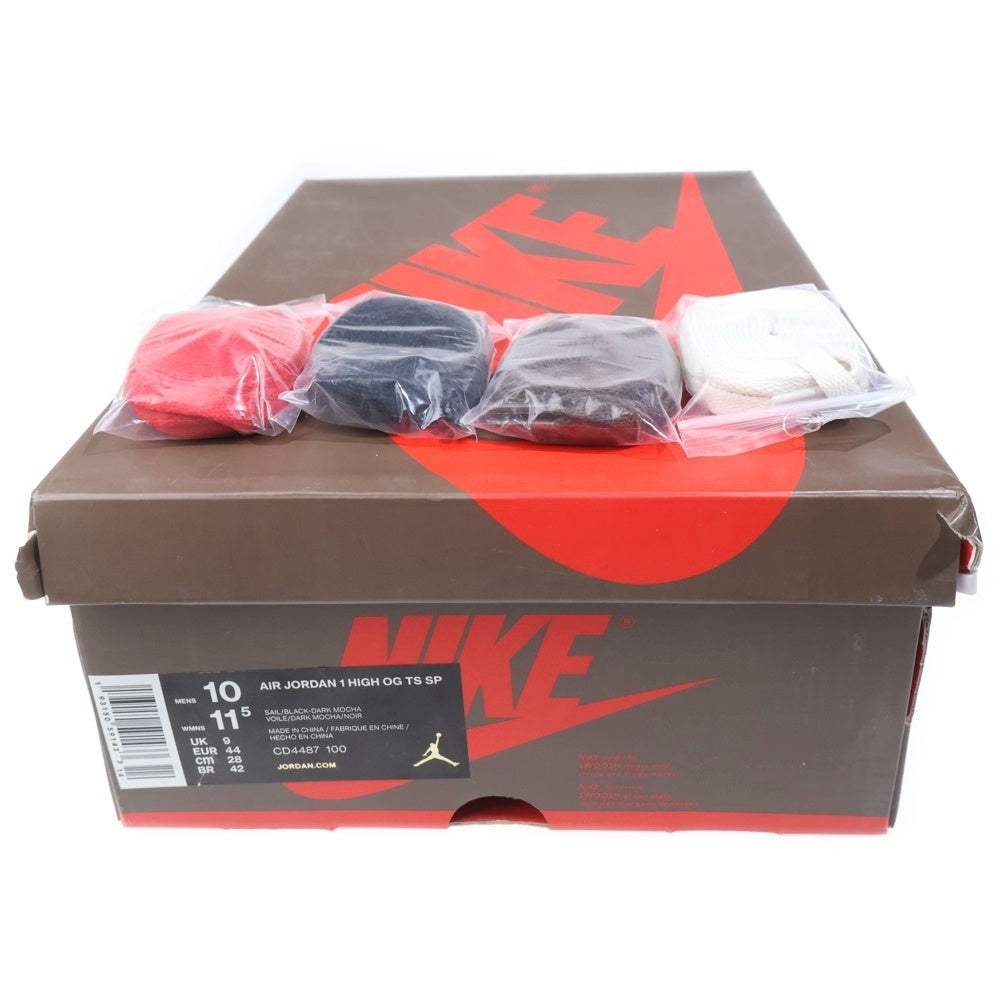 NIKE(ナイキ) ×TRAVIS SCOTT AIR JORDAN 1 RETRO HIGH OG TS SP CD4487-100 トラヴィススコット エアジョーダン1 ハイカットスニーカー ブラウン/ホワイト US10/28cm
