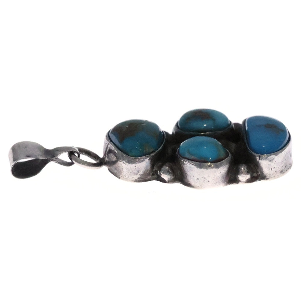 INDIAN JEWELRY(インディアンジュエリー) NAVAJO ナバホ族 B刻印 ターコイズ ネックレスペンダントトップ シルバー
