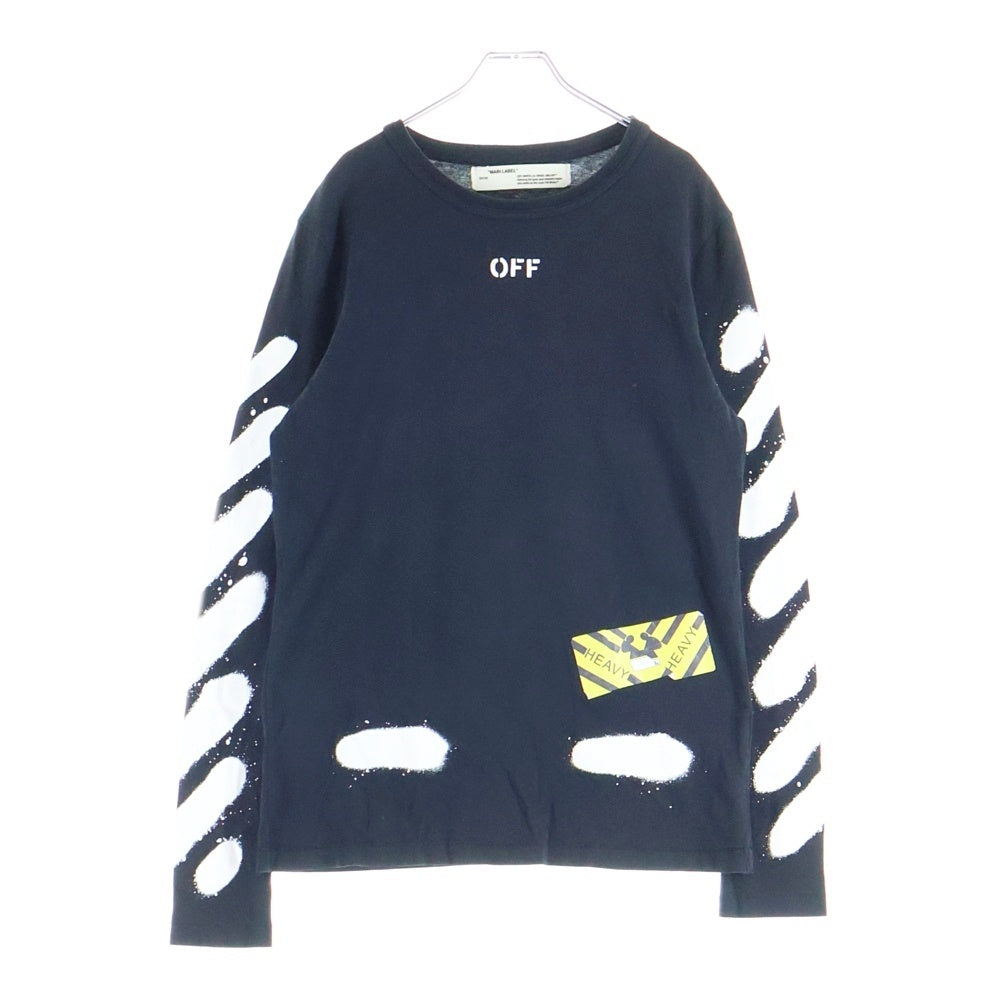 OFF-WHITE(オフホワイト) 17SS DIAG SPRAY L/S TEE ダイアゴナル スプレーロゴ ロングスリーブカットソー 長袖Tシャツ ブラック