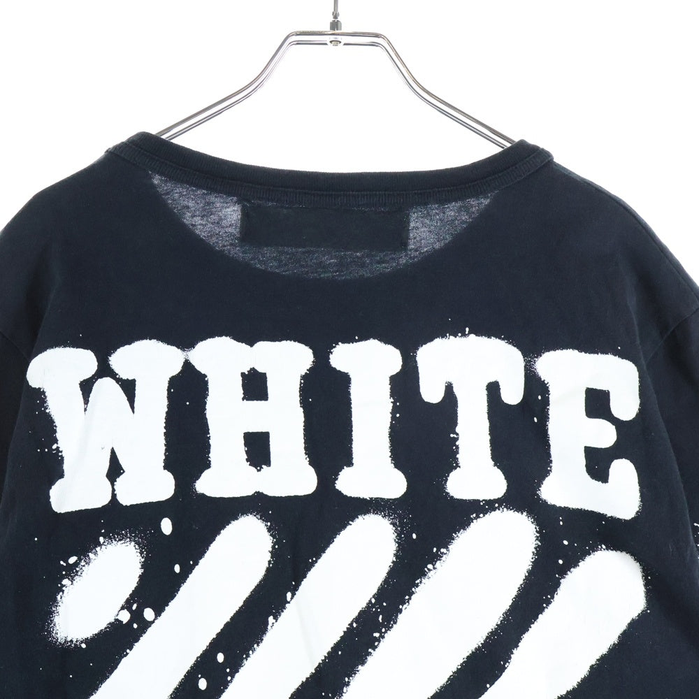 OFF-WHITE(オフホワイト) 17SS DIAG SPRAY L/S TEE ダイアゴナル スプレーロゴ ロングスリーブカットソー 長袖Tシャツ ブラック