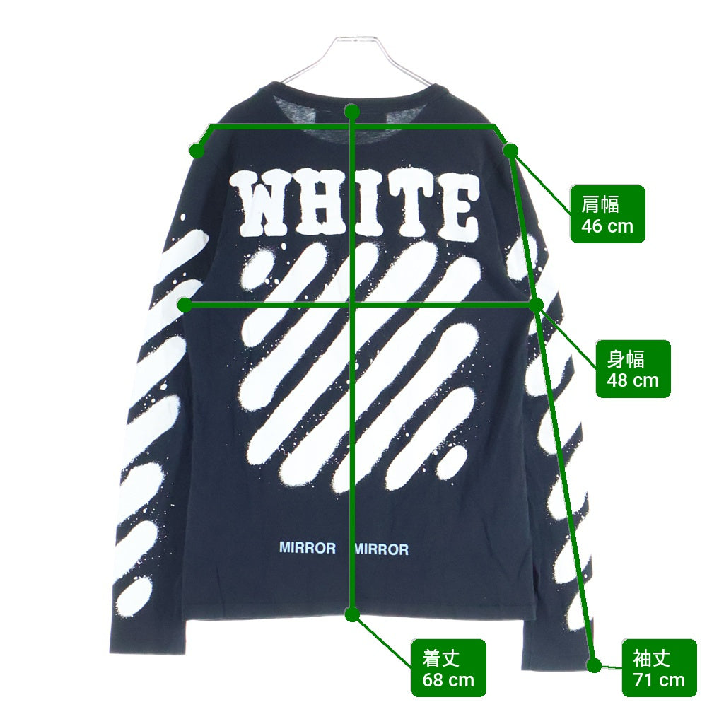 OFF-WHITE(オフホワイト) 17SS DIAG SPRAY L/S TEE ダイアゴナル スプレーロゴ ロングスリーブカットソー 長袖Tシャツ ブラック
